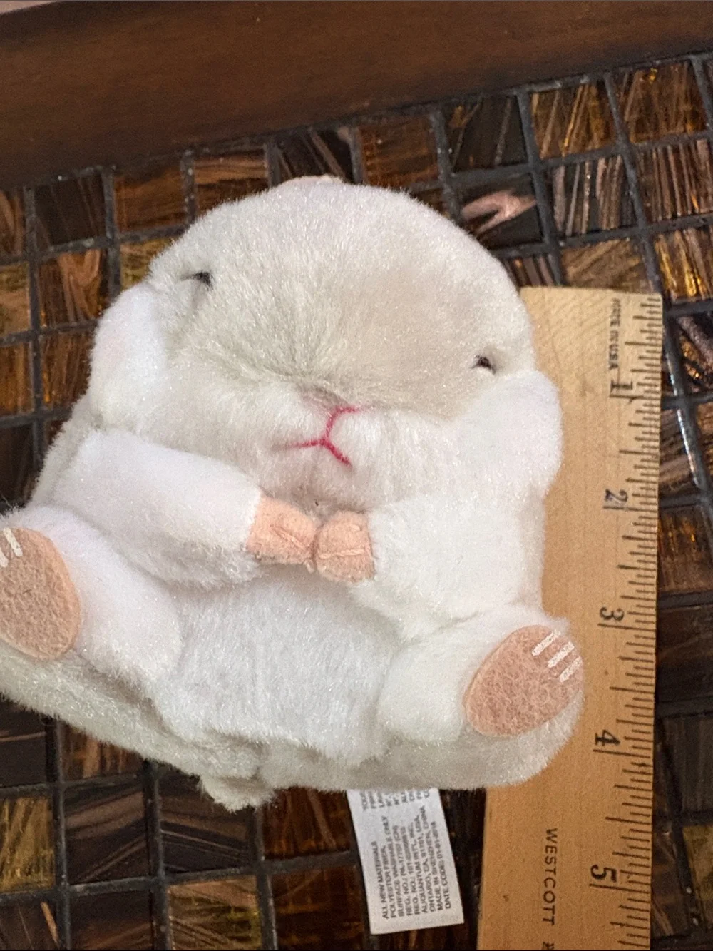 Amuse Plush Hamster Toy in Cream and Light Brown NWT